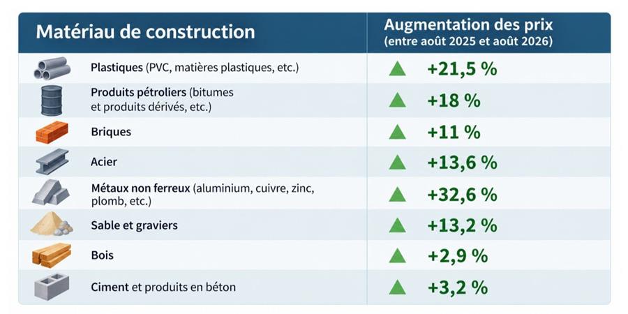 Les prix des matériaux de construction s'envolent